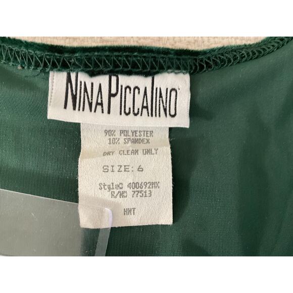 Nina Piccalino Size 6 Green Velvet Maxi Dress Sleeveless Scoop Neck Evening Gown - Picture 3 of 10